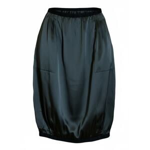 Yves Saint Laurent Vintage Y2K Black Silk & Velvet Knee Skirt Size Medium